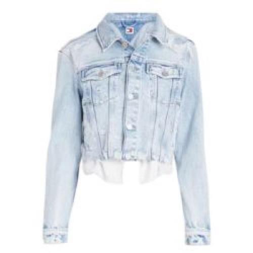 Versleten Denim Jack Tommy Jeans , Blue , Dames