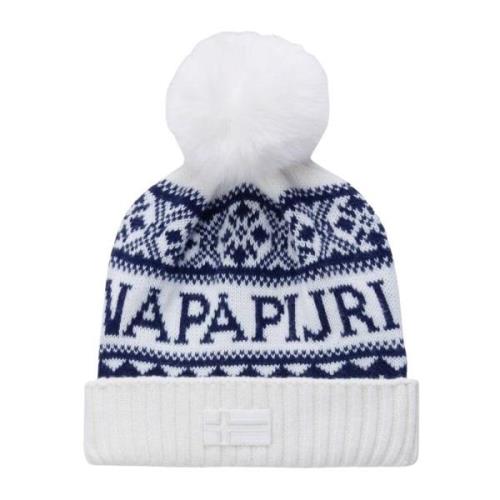 Witte Noords Design Wollen Baret Napapijri , White , Dames