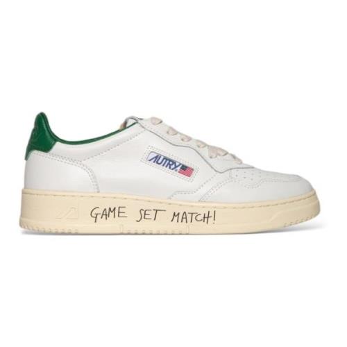 Groene Tab Lage Schoenen voor Mannen Autry , White , Heren