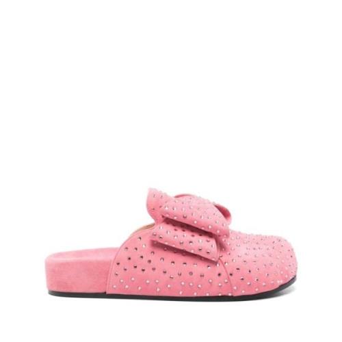 Roze Strass Sliders Mach & Mach , Pink , Dames