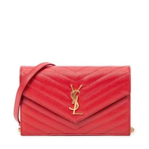 Pre-owned Leather shoulder-bags Yves Saint Laurent Vintage , Red , Dam...