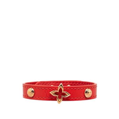 Pre-owned Leather bracelets Louis Vuitton Vintage , Red , Dames