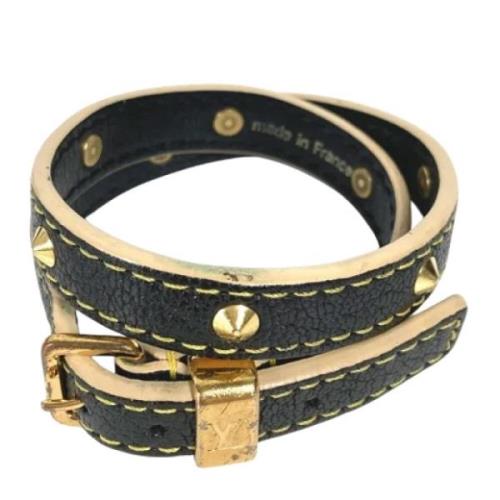 Pre-owned Leather bracelets Louis Vuitton Vintage , Black , Dames