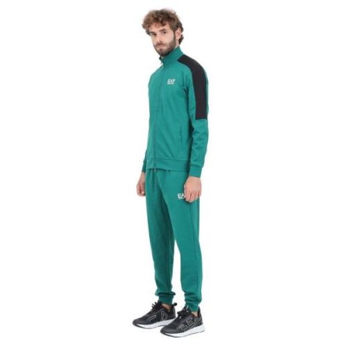 Groen en Zwart Trainingspak Emporio Armani EA7 , Green , Heren