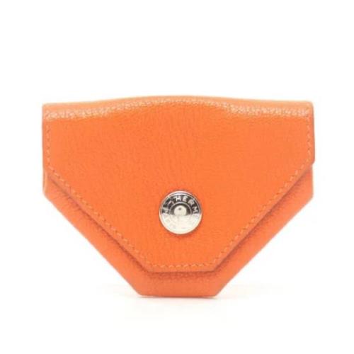 Pre-owned Leather wallets Hermès Vintage , Orange , Dames