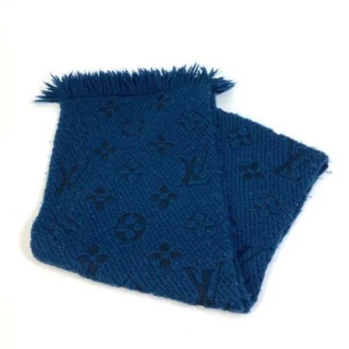 Pre-owned Wool scarves Louis Vuitton Vintage , Blue , Dames