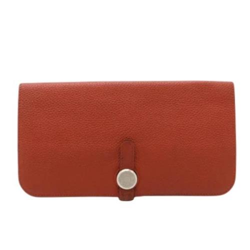 Pre-owned Leather wallets Hermès Vintage , Red , Dames