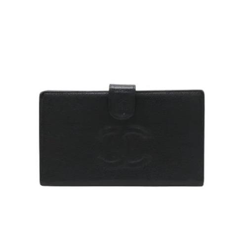 Pre-owned Leather wallets Chanel Vintage , Black , Dames