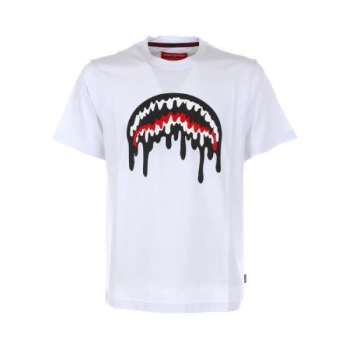 Wit T-shirt met bedrukt logo Sprayground , White , Heren