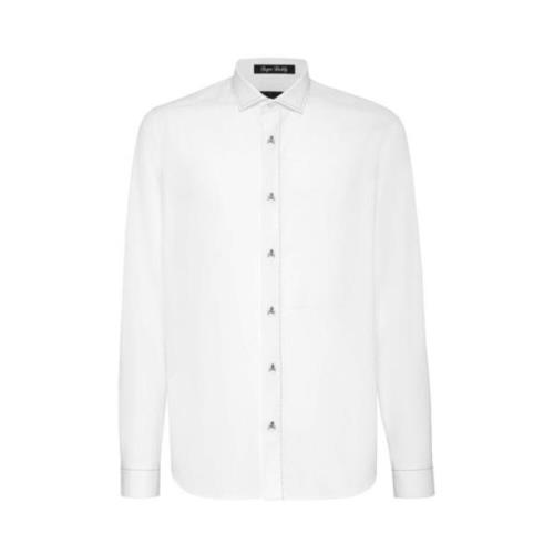 Wit Formeel Shirt met Schedel Philipp Plein , White , Heren