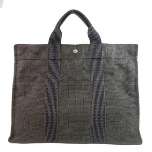 Pre-owned Canvas totes Hermès Vintage , Gray , Dames