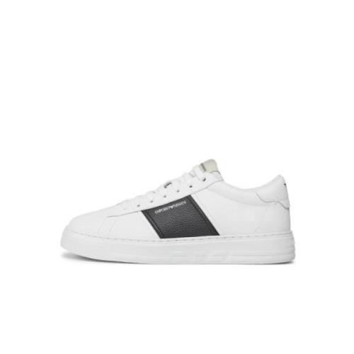 Zwarte Band Sneakers Armani , White , Heren