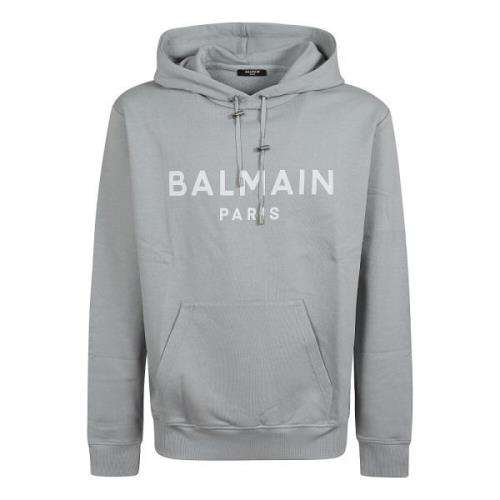 Grijze Sweatshirt Aw24 Stijlvol Comfortabel Balmain , Gray , Heren