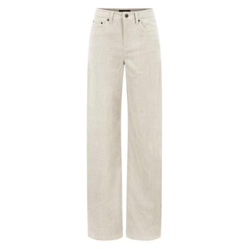 Cord Hose 5-Pocket Relaxed Fit Broek Drykorn , Beige , Dames