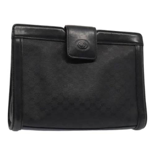 Pre-owned Leather clutches Gucci Vintage , Black , Dames