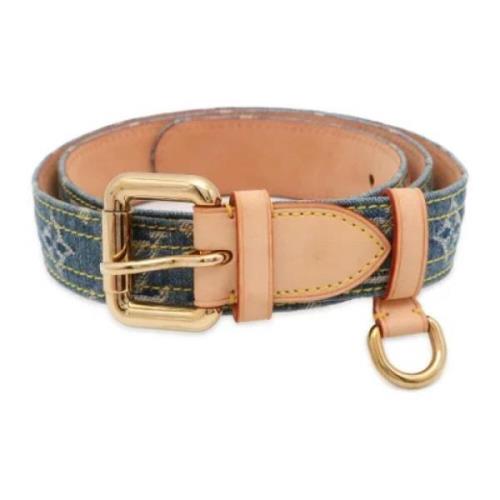 Pre-owned Denim belts Louis Vuitton Vintage , Blue , Dames