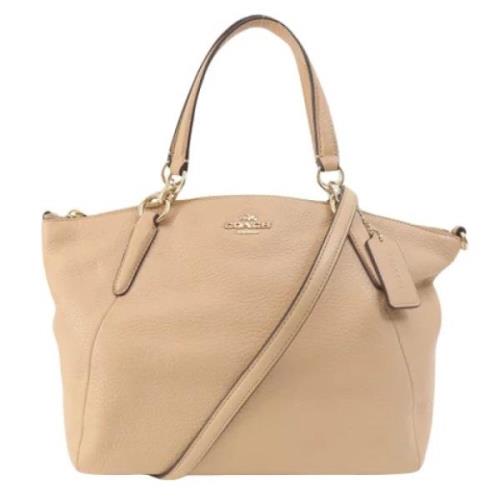 Pre-owned Leather handbags Coach Pre-owned , Beige , Dames