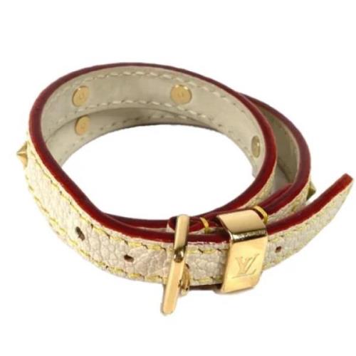 Pre-owned Leather bracelets Louis Vuitton Vintage , White , Dames