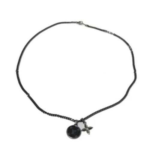 Pre-owned Metal necklaces Louis Vuitton Vintage , Black , Heren