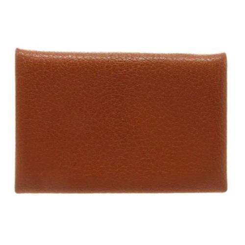 Pre-owned Leather wallets Hermès Vintage , Brown , Dames