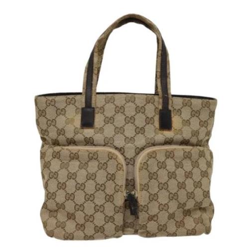 Pre-owned Canvas handbags Gucci Vintage , Beige , Dames