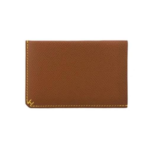 Pre-owned Leather wallets Hermès Vintage , Brown , Dames