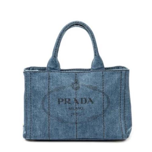 Pre-owned Canvas totes Prada Vintage , Blue , Dames