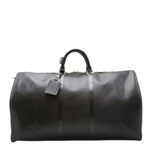 Pre-owned Leather travel-bags Louis Vuitton Vintage , Black , Dames