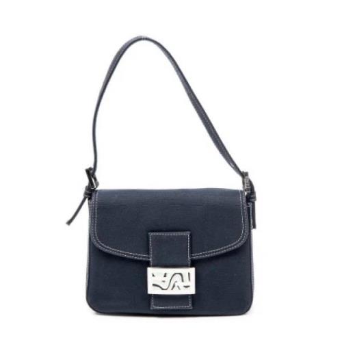 Pre-owned Canvas shoulder-bags Fendi Vintage , Blue , Dames