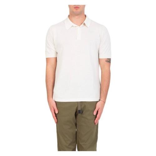 Casual Crepe Cotton Polo Shirt Eleventy , Beige , Heren