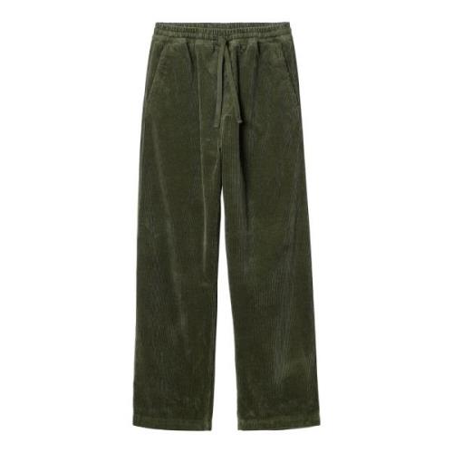 Groene Corduroy Wijde Ribfluwelen Broek Carhartt Wip , Green , Heren