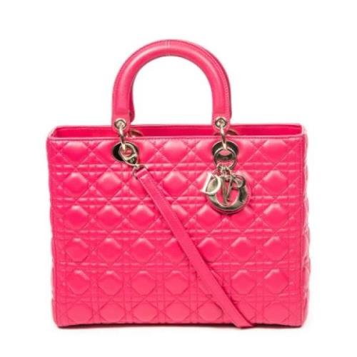 Pre-owned Leather handbags Dior Vintage , Pink , Dames