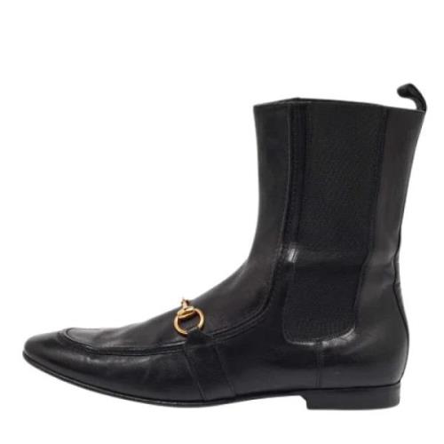 Pre-owned Leather boots Gucci Vintage , Black , Dames