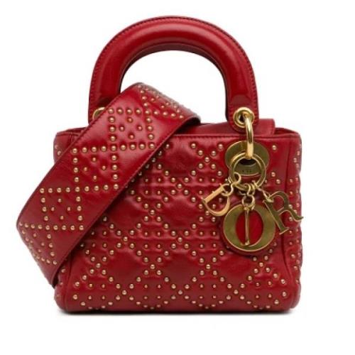 Pre-owned Leather handbags Dior Vintage , Red , Dames