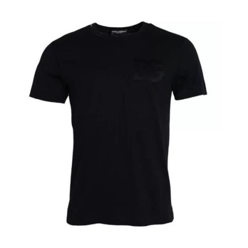 Zwart Logo Ronde Hals T-shirt Dolce & Gabbana , Black , Heren