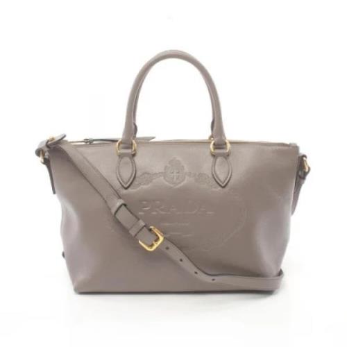 Pre-owned Leather prada-bags Prada Vintage , Gray , Dames