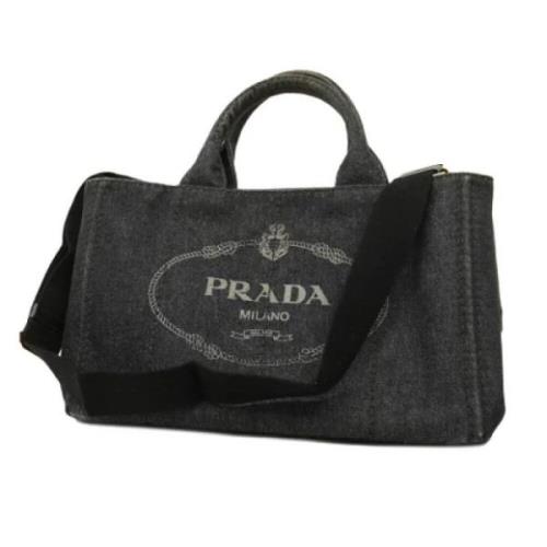 Pre-owned Denim prada-bags Prada Vintage , Black , Dames