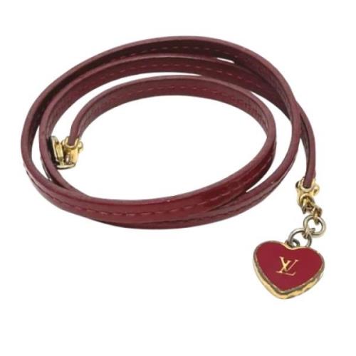 Pre-owned Leather bracelets Louis Vuitton Vintage , Red , Dames