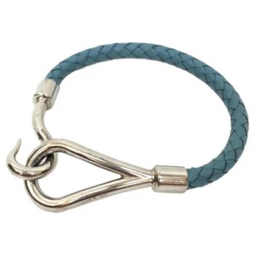 Pre-owned Leather bracelets Hermès Vintage , Blue , Unisex