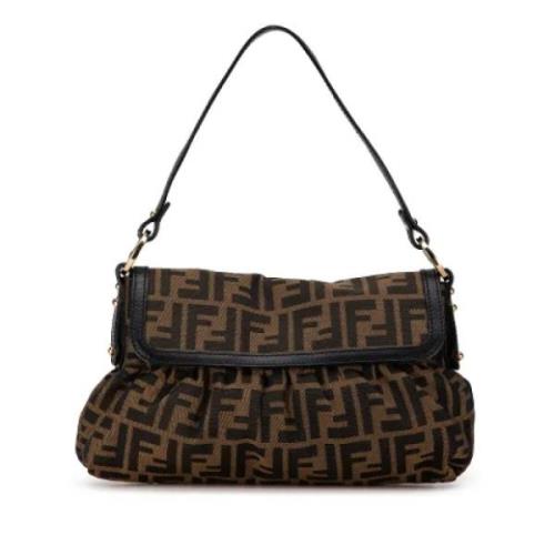 Pre-owned Canvas shoulder-bags Fendi Vintage , Brown , Dames