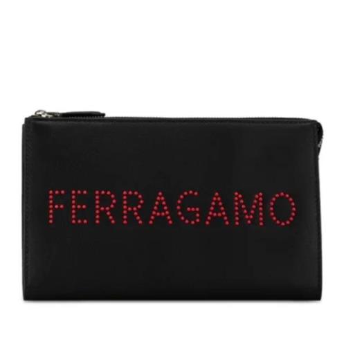 Pre-owned Leather clutches Salvatore Ferragamo Pre-owned , Black , Dam...