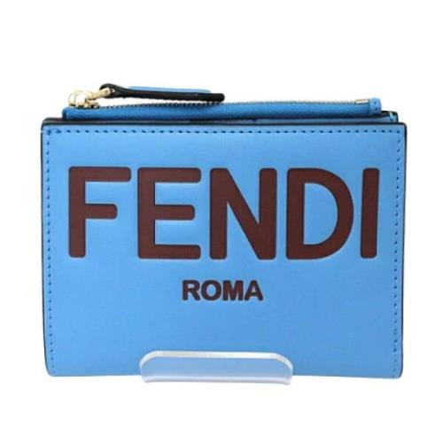 Pre-owned Leather wallets Fendi Vintage , Blue , Dames