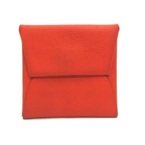 Pre-owned Leather wallets Hermès Vintage , Orange , Dames