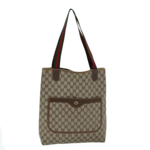 Pre-owned Leather totes Gucci Vintage , Beige , Dames