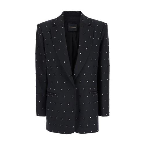 Zwarte Crystal Oversized Blazer met Strass Andamane , Black , Dames