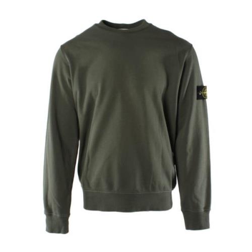 Groene Iconisch Logo Katoenen Sweater Stone Island , Green , Heren