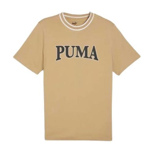 Beige Grafische Squad Katoenen T-shirt Puma , Beige , Heren