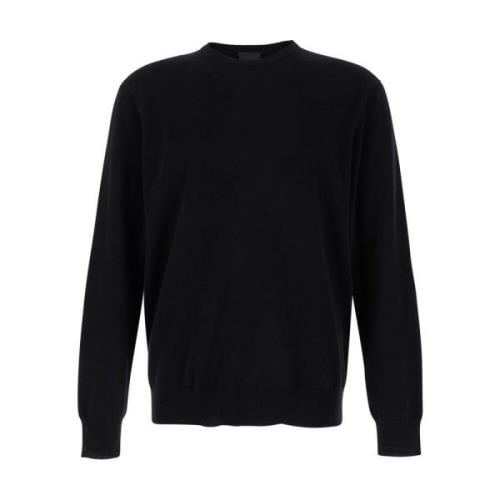 Zwarte Cashmere Crewneck Sweater Plain Units , Black , Heren