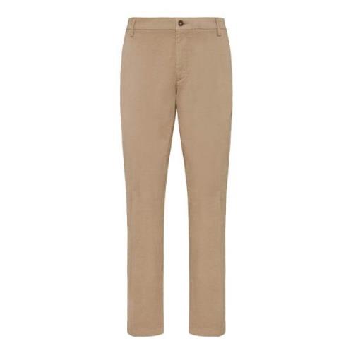 Stretch Gabardine Katoenen Broek Boggi Milano , Beige , Heren