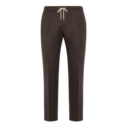 B City Broek in Flanel Boggi Milano , Brown , Heren